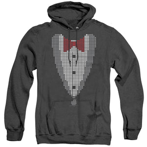 AN OFFCIALLY LICENSED BIG BANG THEORY PIXELATED TUX ADULT UNISEX HEATHER PULLOVER HOODIE BLACK