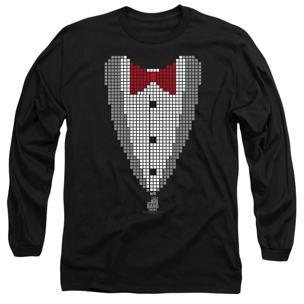 AN OFFCIALLY LICENSED BIG BANG THEORY PIXELATED TUX MEN'S LONG SLEEVE T-SHIRT BLACK