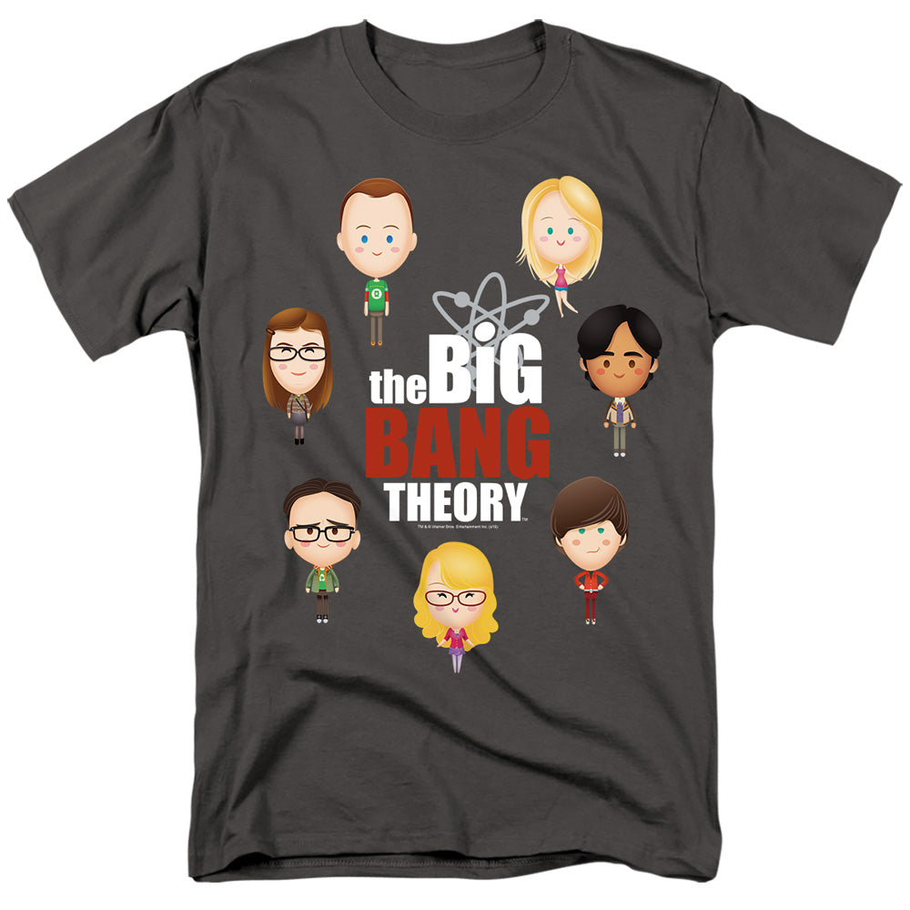 AN OFFCIALLY LICENSED BIG BANG THEORY EMOJIS MEN'S REGULAR FIT T-SHIRT CHARCOAL