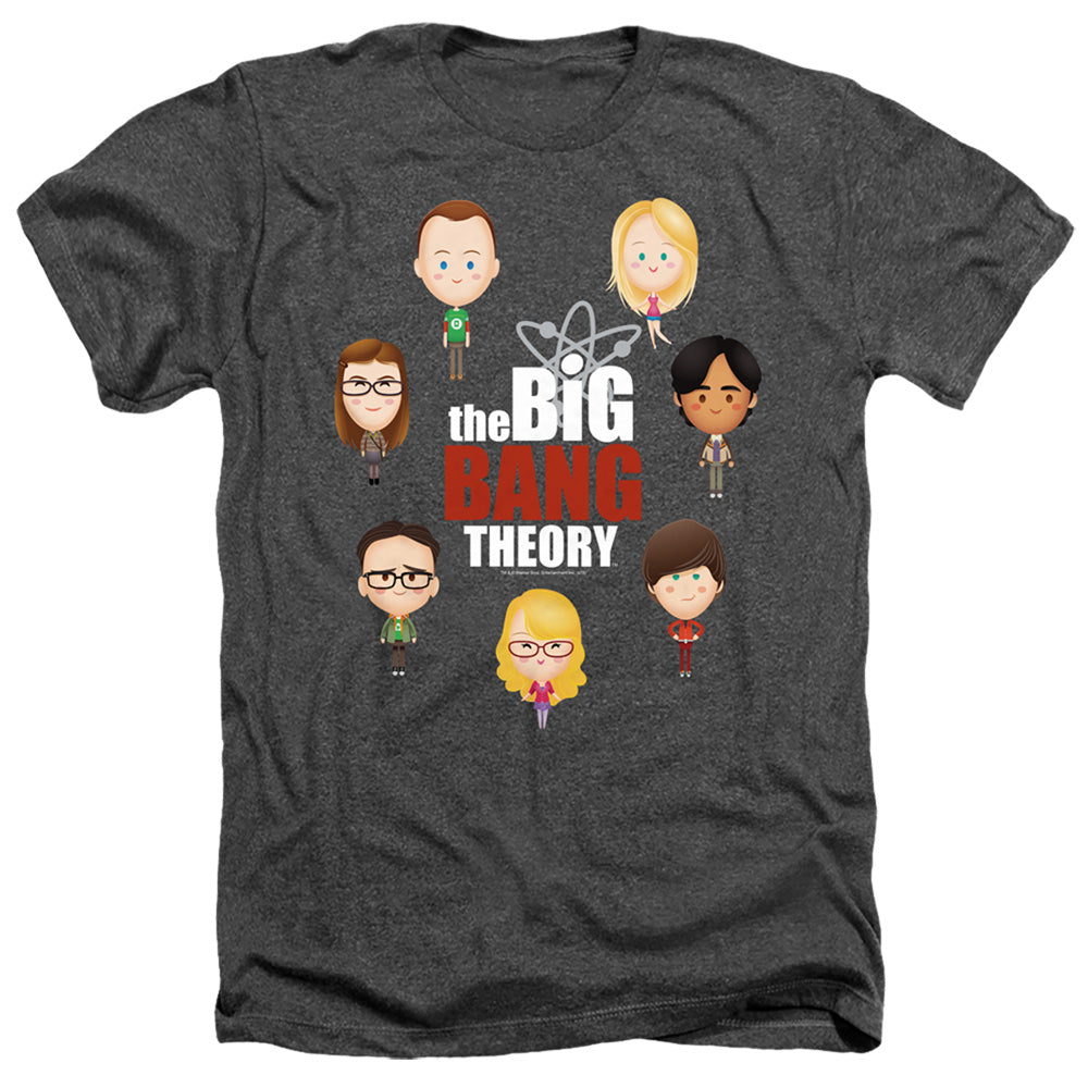 AN OFFCIALLY LICENSED BIG BANG THEORY EMOJIS MEN'S HEATHER T-SHIRT CHARCOAL