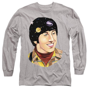 AN OFFCIALLY LICENSED BIG BANG THEORY HOWARD SPACE MEN'S LONG SLEEVE T-SHIRT ATHLETIC HEATHER