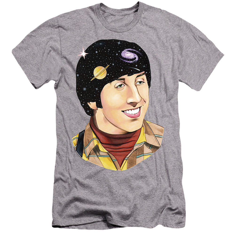AN OFFCIALLY LICENSED BIG BANG THEORY HOWARD SPACE MEN'S PREMIUM SLIM FIT T-SHIRT ATHLETIC HEATHER