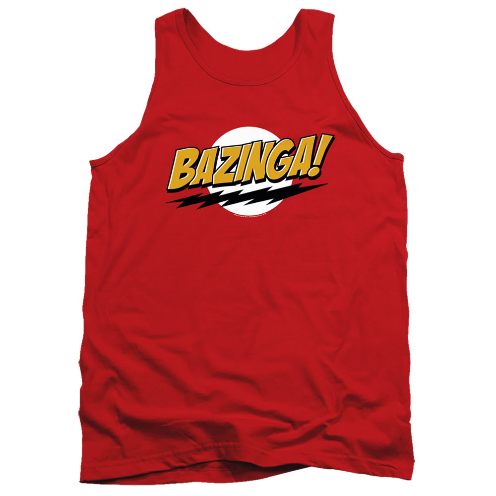 AN OFFCIALLY LICENSED BIG BANG THEORY BAZINGA ADULT UNISEX TANK TOP RED