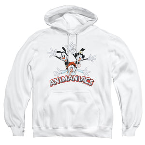 AN OFFCIALLY LICENSED ANIMANIACS ANIMANIACS TRIO ADULT UNISEX PULLOVER HOODIE WHITE