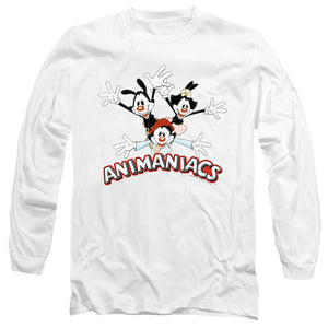 AN OFFCIALLY LICENSED ANIMANIACS ANIMANIACS TRIO MEN'S LONG SLEEVE T-SHIRT WHITE