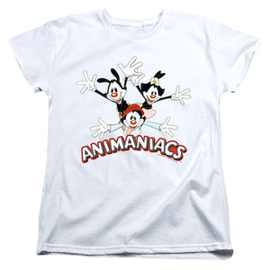 AN OFFCIALLY LICENSED ANIMANIACS ANIMANIACS TRIO WOMEN'S REGULAR FIT T-SHIRT WHITE