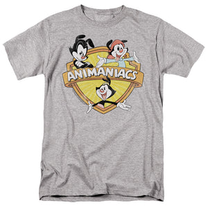 AN OFFCIALLY LICENSED ANIMANIACS SHIELDED ANIMANIACS MEN'S REGULAR FIT T-SHIRT ATHLETIC HEATHER