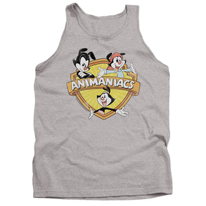 AN OFFCIALLY LICENSED ANIMANIACS SHIELDED ANIMANIACS ADULT UNISEX TANK TOP ATHLETIC HEATHER