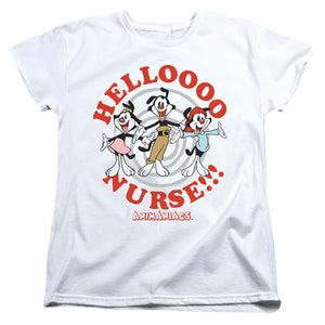 AN OFFCIALLY LICENSED ANIMANIACS HELLO NURSE WOMEN'S REGULAR FIT T-SHIRT WHITE