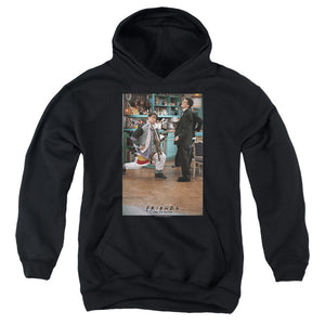 AN OFFCIALLY LICENSED FRIENDS TOO MANY CLOTHES YOUTH HOODIE BLACK