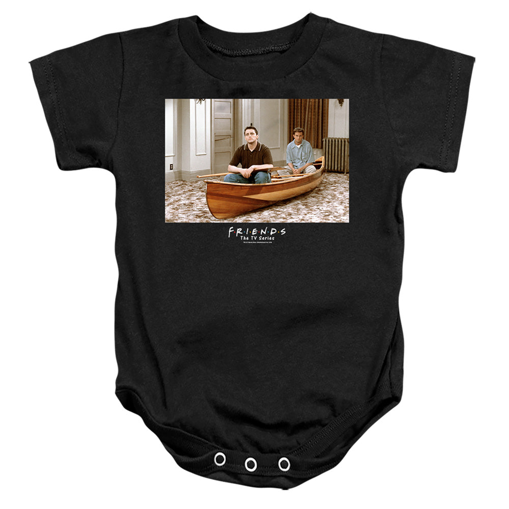 AN OFFCIALLY LICENSED FRIENDS CANOE BABY BODYSUIT BLACK