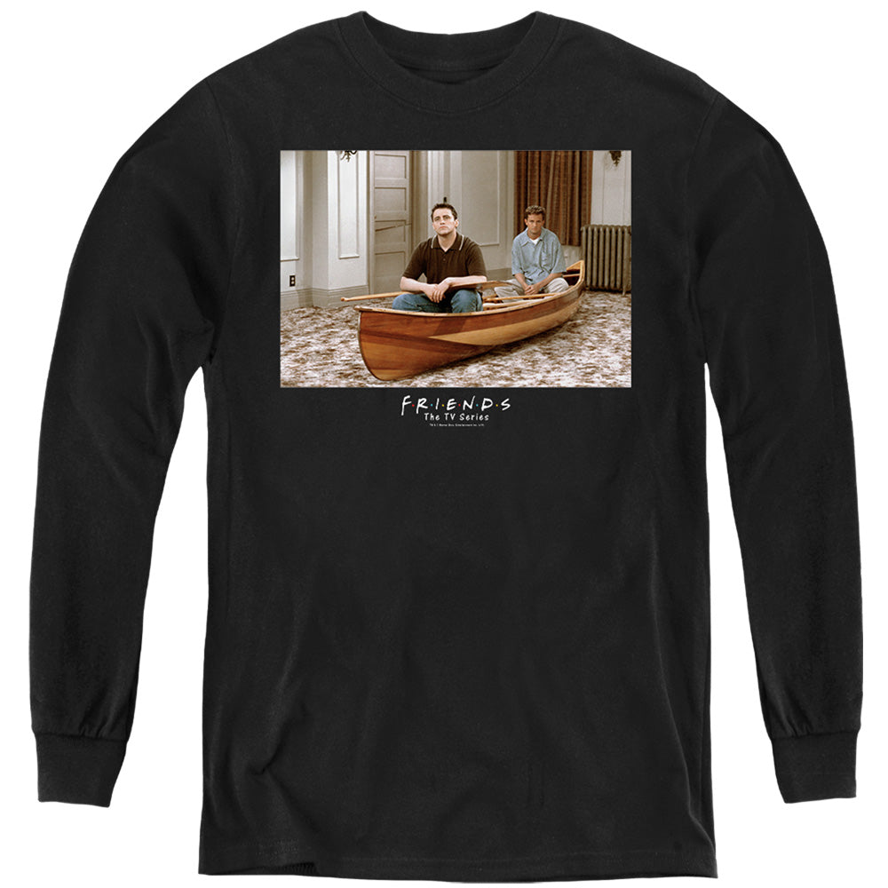 AN OFFCIALLY LICENSED FRIENDS CANOE YOUTH LONG SLEEVE T-SHIRT BLACK