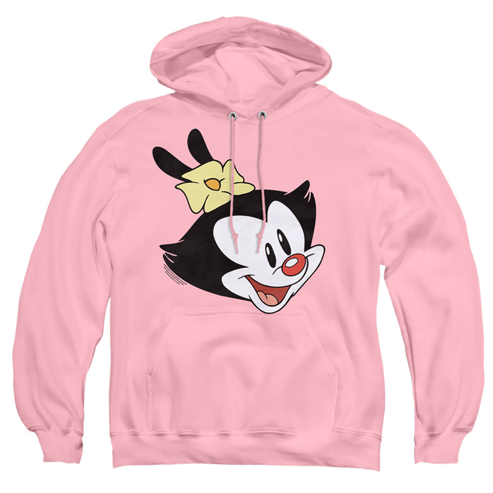 AN OFFCIALLY LICENSED ANIMANIACS DOT HEAD ADULT UNISEX PULLOVER HOODIE PINK