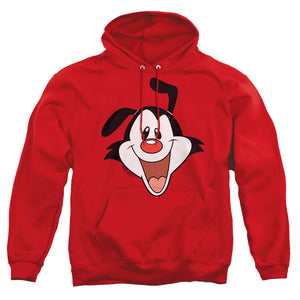 AN OFFCIALLY LICENSED ANIMANIACS YAKKO HEAD ADULT UNISEX PULLOVER HOODIE RED
