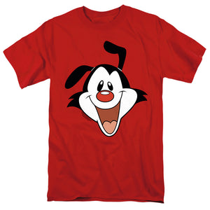 AN OFFCIALLY LICENSED ANIMANIACS YAKKO HEAD MEN'S REGULAR FIT T-SHIRT RED