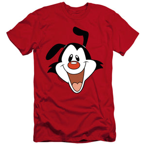 AN OFFCIALLY LICENSED ANIMANIACS YAKKO HEAD MEN'S PREMIUM SLIM FIT T-SHIRT RED