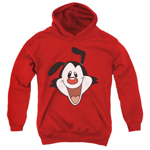 AN OFFCIALLY LICENSED ANIMANIACS YAKKO HEAD YOUTH HOODIE RED