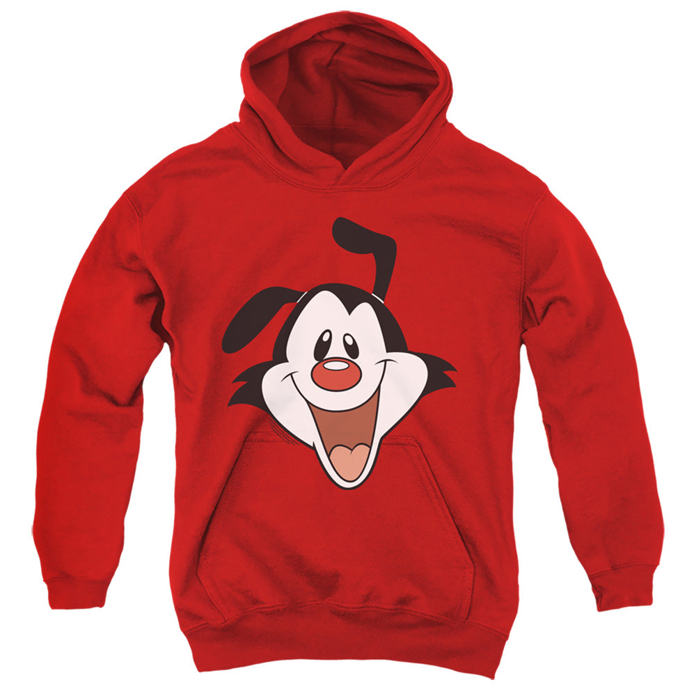 AN OFFCIALLY LICENSED ANIMANIACS YAKKO HEAD YOUTH HOODIE RED
