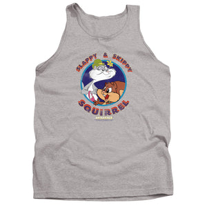 AN OFFCIALLY LICENSED ANIMANIACS SLAPPY AND SKIPPY SQUIRREL ADULT UNISEX TANK TOP ATHLETIC HEATHER