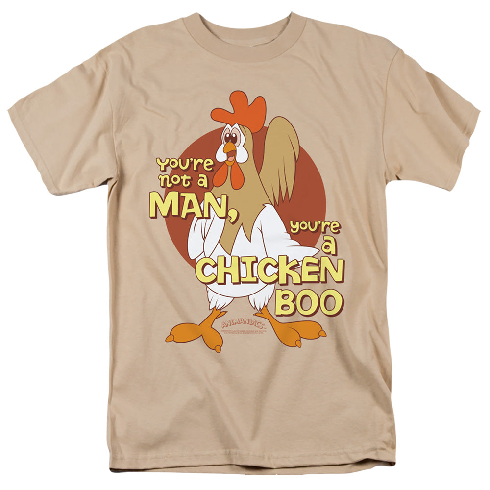 AN OFFCIALLY LICENSED ANIMANIACS CHICKEN BOO MEN'S REGULAR FIT T-SHIRT SAND