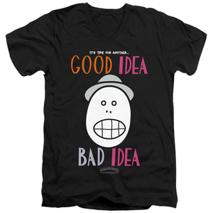 AN OFFCIALLY LICENSED ANIMANIACS GOOD IDEA BAD IDEA MEN'S V-NECK T-SHIRT BLACK