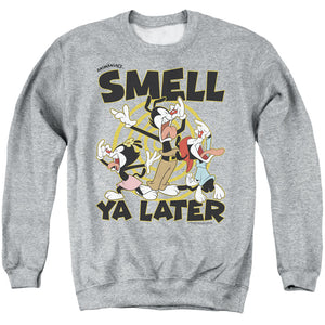 AN OFFCIALLY LICENSED ANIMANIACS SMELL YA LATER ADULT UNISEX CREWNECK SWEATSHIRT ATHLETIC HEATHER