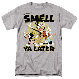 AN OFFCIALLY LICENSED ANIMANIACS SMELL YA LATER MEN'S REGULAR FIT T-SHIRT ATHLETIC HEATHER
