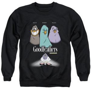 AN OFFCIALLY LICENSED ANIMANIACS GOODFEATHERS ADULT UNISEX CREWNECK SWEATSHIRT BLACK