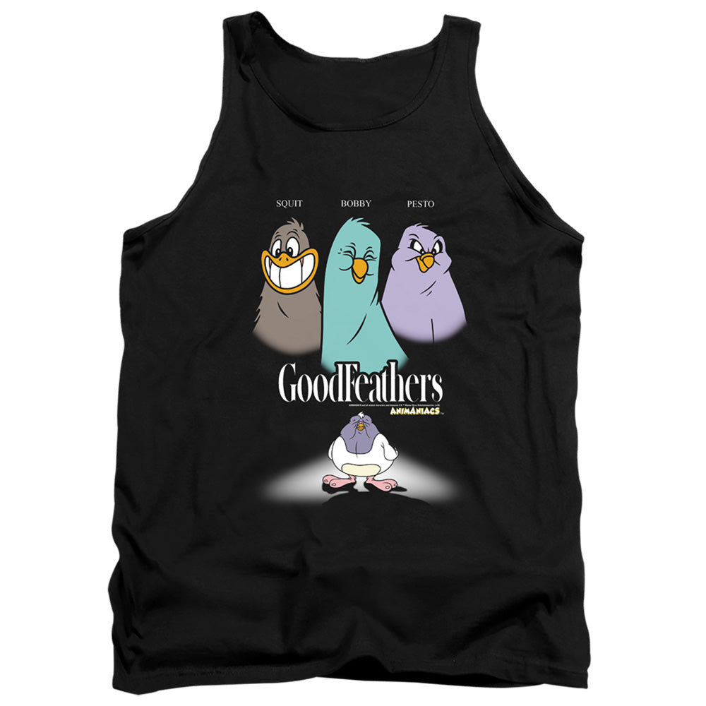 AN OFFCIALLY LICENSED ANIMANIACS GOODFEATHERS ADULT UNISEX TANK TOP BLACK