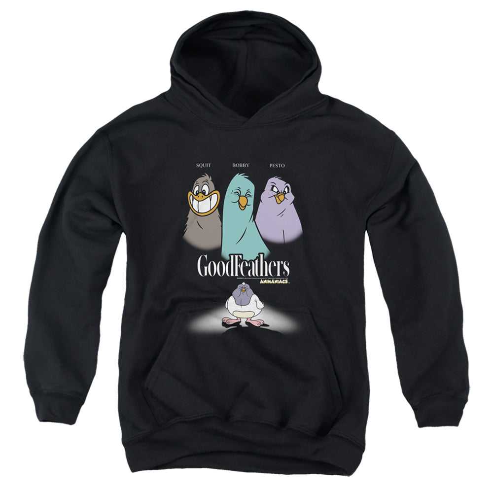AN OFFCIALLY LICENSED ANIMANIACS GOODFEATHERS YOUTH HOODIE BLACK