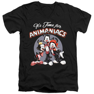 AN OFFCIALLY LICENSED ANIMANIACS ITS TIME FOR MEN'S V-NECK T-SHIRT BLACK