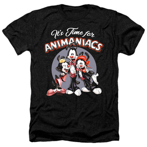AN OFFCIALLY LICENSED ANIMANIACS ITS TIME FOR MEN'S HEATHER T-SHIRT CHARCOAL
