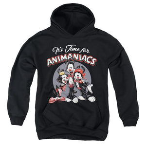 AN OFFCIALLY LICENSED ANIMANIACS ITS TIME FOR YOUTH HOODIE BLACK