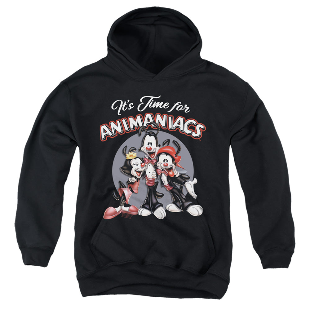 AN OFFCIALLY LICENSED ANIMANIACS ITS TIME FOR YOUTH HOODIE BLACK