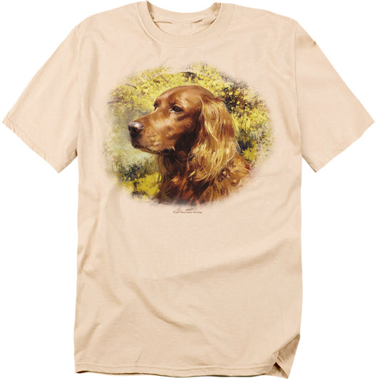 Wildlife Irish Setter Head Licensed Adult Unisex T-Shirt Regular Fit Tee SM-3X