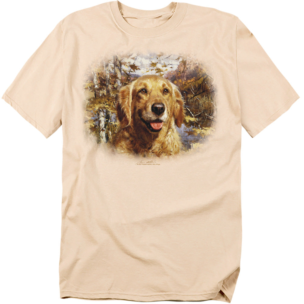 Wildlife Golden Retriever Head Licensed Adult Unisex T-Shirt Regular Fit Tee