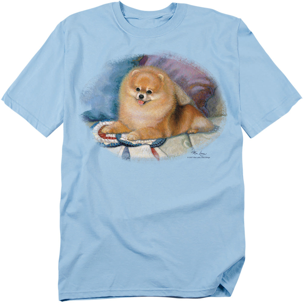 Wildlife Pomeranian Portrait Licensed Adult Unisex T-Shirt Regular Fit Tee SM-3X