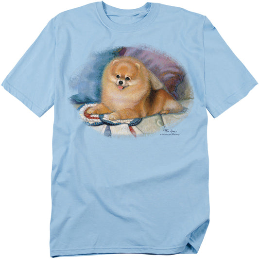 Wildlife Pomeranian Portrait Licensed Adult Unisex T-Shirt Regular Fit Tee SM-3X