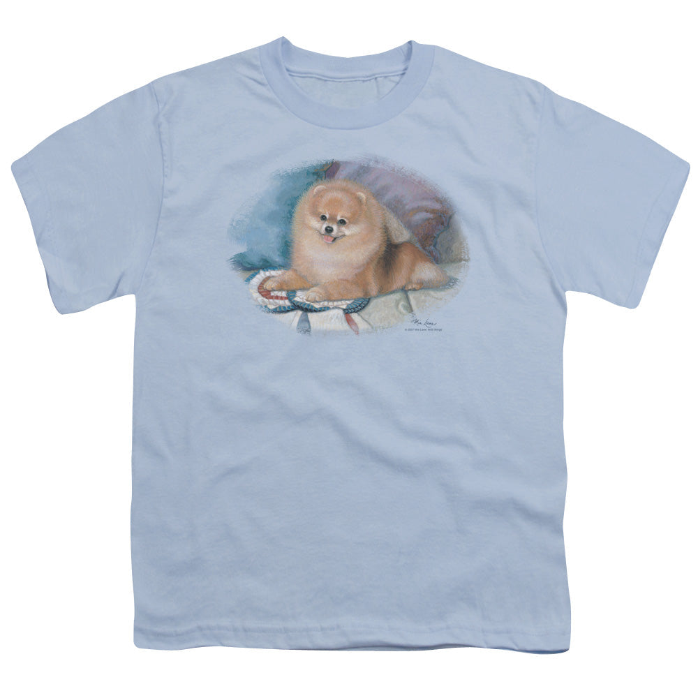 Wildlife Pomeranian Portrait Licensed Kid's T-Shirt (Ages 4-7) SM-XL