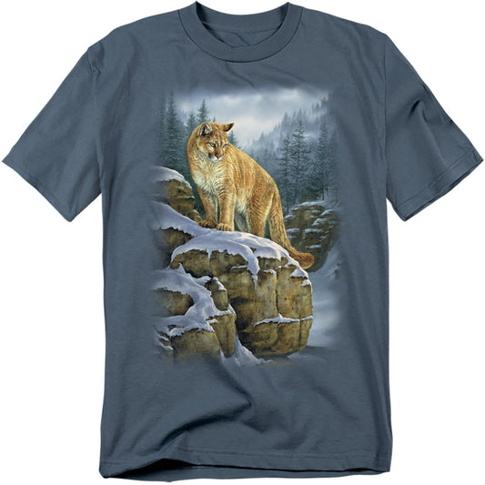 Wildlife Misty Canyon Cougar Licensed Adult Unisex T-Shirt Regular Fit Tee SM-3X