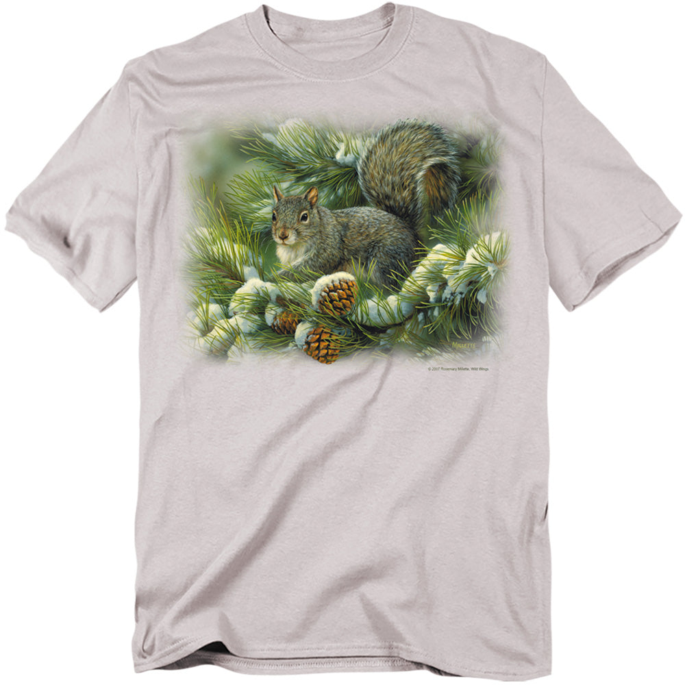 Wildlife Gray Squirrel Licensed Adult Unisex T-Shirt Regular Fit Tee SM-3X
