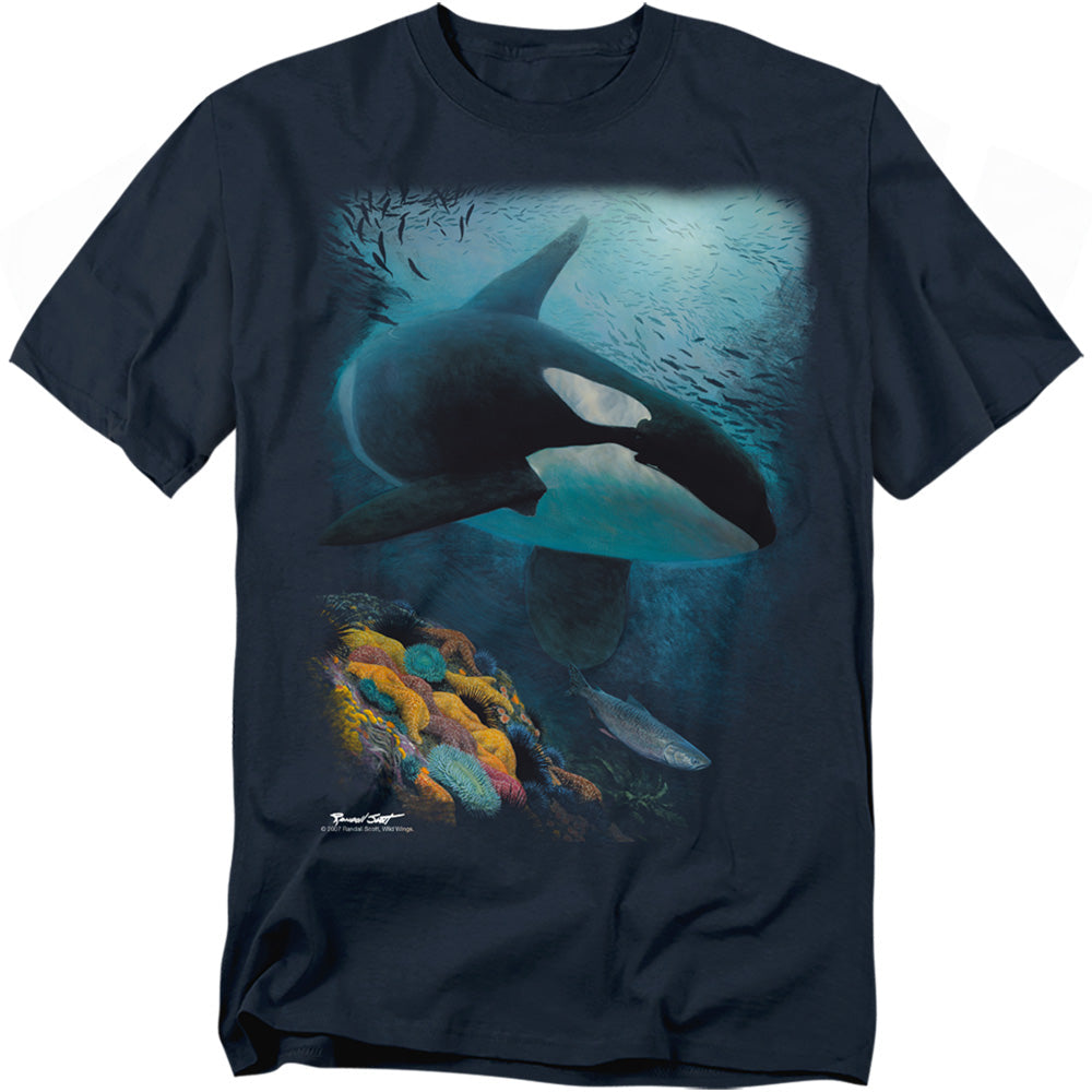 Wildlife Salmon Hunter Orca Licensed Adult Unisex T-Shirt Regular Fit Tee SM-3X