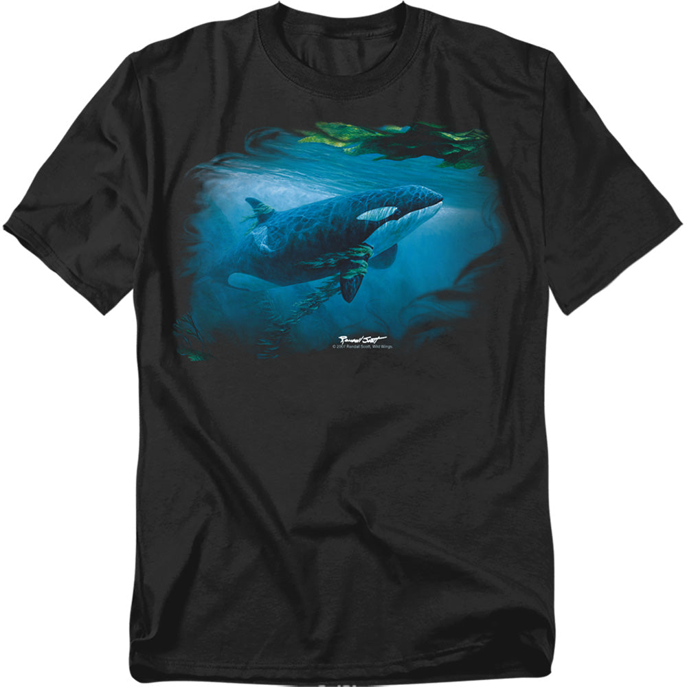 Wildlife Pursuit Thru The Kelp Orca Licensed Adult Unisex T-Shirt SM-3X