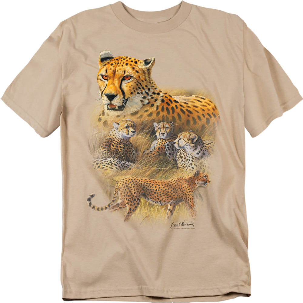 Wildlife Cheetahs Licensed Adult Unisex T-Shirt Regular Fit Tee SM-3X