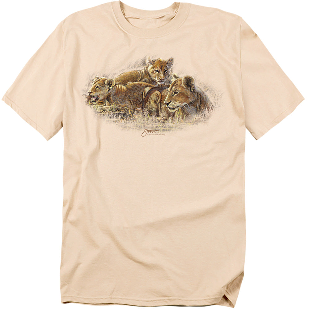 Wildlife Lion Cubs Licensed Adult Unisex T-Shirt Regular Fit Tee SM-3X