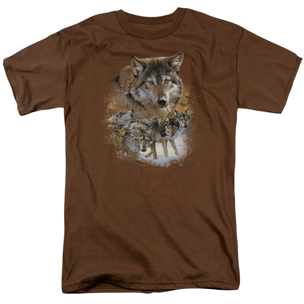 Wildlife Wolf Pack Licensed Adult Unisex T-Shirt Regular Fit Tee SM-3X