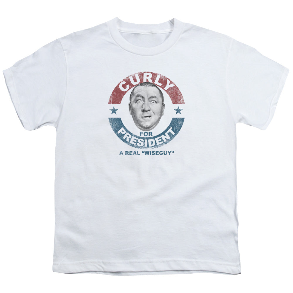 Three Stooges Curly For President Licensed Kid's T-Shirt (Ages 4-7) XS-XL