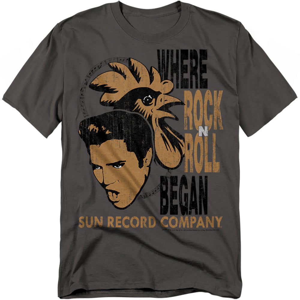 Sun Elvis And Rooster Licensed Adult Unisex T-Shirt Regular Fit Tee SM-3X
