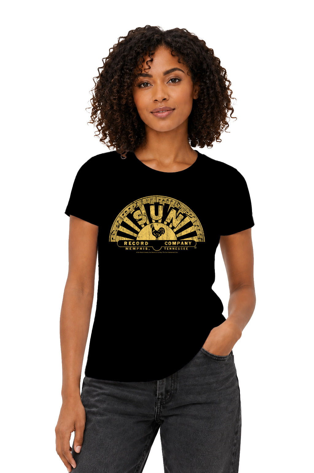 Sun Tattered Logo Licensed Women's T-Shirt Regular Fit MD-LG