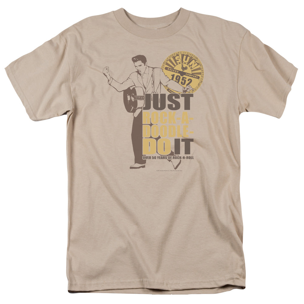 Sun Rock A Doodle Elvis Licensed Adult Unisex T-Shirt Regular Fit Tee SM-3X
